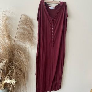 Free people maxi dress beach cover up henley